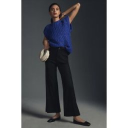 Le Pantalon Large Raccourci Colette par Maeve: Édition Lin en Black taille: 24 chez Anthropologie