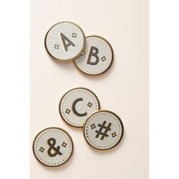 Dessous de Verre Margot Monogrammé à Motifs taille: I chez Anthropologie