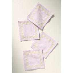 Serviettes de cocktail Madeline, lot de 4 en Purple taille: S chez Anthropologie