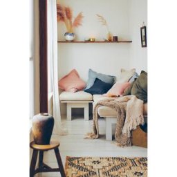 Coussin de luxe mélange de lin en Blue chez Anthropologie