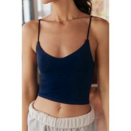 Le Débardeur Sans Couture Renna à Col en V et Bretelles par By Anthropologie en Blue taille: 2XS/XS