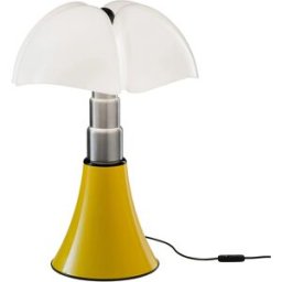 Martinelli Luce - Lampe de table Pipistrello - Jaune - Acier inox brossé - Designer Gae Aulenti