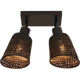 GOOD & MOJO - Plafonnier spot orientable Java - Beige - Bambou tressé