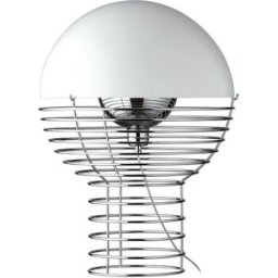Verpan - Lampe de table Wire - Blanc - Acier chromé - Designer Verner Panton