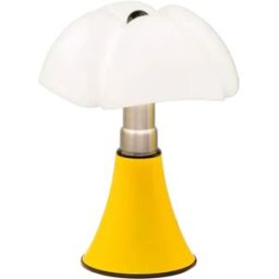 Martinelli Luce - Lampe de table Pipistrello - Jaune - Acier inox brossé - Designer Gae Aulenti