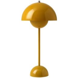 &tradition; - Lampe de table FlowerPot - Jaune - Aluminium laqué - Designer Verner Panton