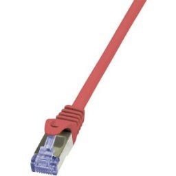 LogiLink CQ3074S RJ45 Câble réseau, câble patch CAT 6a S/FTP 5.00 m rouge ignifuge, avec cliquet dencastrement 1 pc(s)