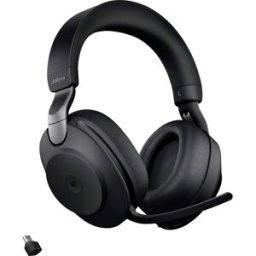 Jabra Evolve2 85 MS Micro-casque supra-auriculaire Bluetooth, filaire Stereo noir Suppression du bruit du microphone volume réglable, affichage de la charge de
