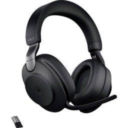 Jabra Evolve2 85 MS Micro-casque supra-auriculaire Bluetooth, filaire Stereo noir Suppression du bruit du microphone volume réglable, affichage de la charge de