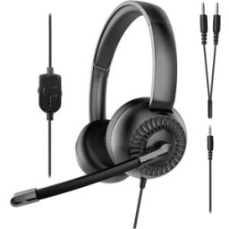 Micro-casque supra-auriculaire SpeedLink METIS filaire Stereo noir micro-casque, volume réglable, mise en sourdine du microphone