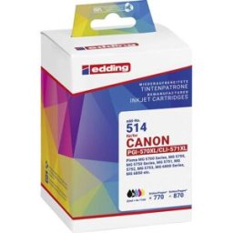Edding Encre remplace Canon PGI-570XL+CLI-571XL compatible pack bundle noir, cyan, magenta, jaune EDD-514 18-514-01