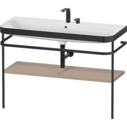 Combinaison lavabo pour meuble Duravit Happy D.2 Plus HP4739E75750000 117,5x49cm, avec console en métal, 2 trous pour robinetterie, lin