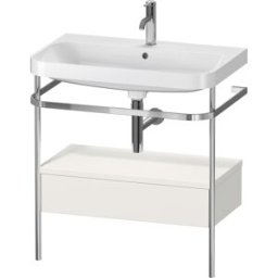 Combinaison lavabo pour meuble Duravit Happy D.2 Plus HP4842O3939 77,5 x 49 cm, 1 trou pour robinetterie, nordic blanc , avec console en métal