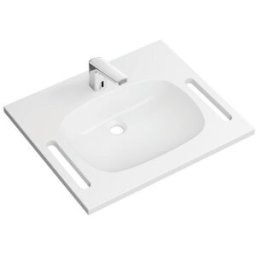 Hewi M40 set de lavabo en fonte minérale 950.19.034 65x55cm, blanc , avec électronique mitigeur lavabo AQ1.12S21040