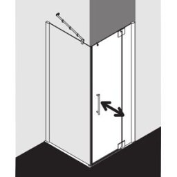 Kermi Pasa XP porte battante 2000 -fl.Champ fixe pour paroi latérale PX1WR08320VPK 83x200cm, argent brillant, verre de sécurité trempé clair, à droite, sur la zone de douche