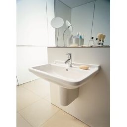 Lavabo Duravit Starck 3 0300650000, 65 x 48,5 cm, blanc, avec trou de robinetterie, trop-plein et banc de robinetterie
