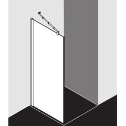 Kermi Diga panneau latéral DITWD12020VAK 120x200cm, argent brillant, verre de sécurité trempé, sur receveur de douche