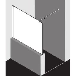 Kermi Pasa XP panneau latéral PXTWF080181AK 80x185cm, argent mat brillant, verre de sécurité trempé, avec stabilisation à 90 degrés