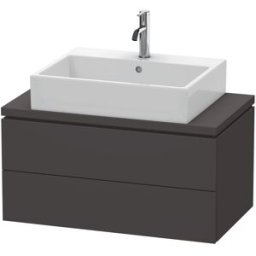 L-Cube Duravit vasque LC580708080 82 x 47,7 cm, graphite super mat, pour console, 2 tiroirs
