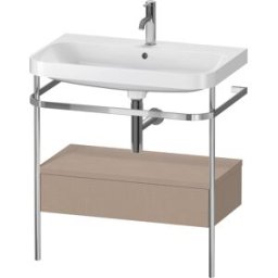 Combinaison lavabo pour meuble Duravit Happy D.2 Plus HP4842O7575 77,5 x 49 cm, 1 trou pour robinetterie, lin, avec console en métal