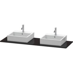 Duravit console XSquare XS063HB4040 160x55cm, avec deux découpes, noir brillant