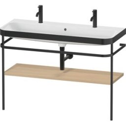 Duravit Happy D.2 Plus combinaison lavabo pour meuble HP4759O71710000 117,5x49cm, avec 1 trou pour robinetterie, console en métal, chêne méditerranéen