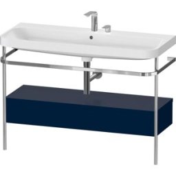 Combinaison lavabo pour meuble Duravit Happy D.2 Plus HP4844E98980000 117,5x49cm, avec console en métal, 2 trous pour robinetterie, finition satinée bleu nuit