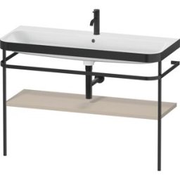 Duravit Happy D.2 Plus combinaison lavabo pour meuble HP4739O60600000 117,5x49cm, avec console en métal, 1 trou pour robinet, taupe satiné mat