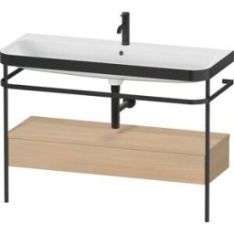 Combinaison lavabo pour meuble Duravit Happy D.2 Plus HP4744O71710000 117,5x49cm, avec console en métal, 1 trou pour robinetterie, chêne méditerranéen