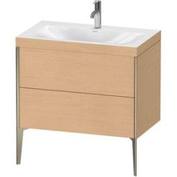 Duravit XViu Table de toilette XV4710OB112C 80x48cm, 2 2000 - out, Match2 trou de coulée, champagne mat, Cadres C, chêne brossé