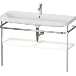 Combinaison lavabo pour meuble Duravit Happy D.2 Plus HP4839O36360000 117,5x49cm, avec console en métal, 1 trou pour robinetterie, blanc