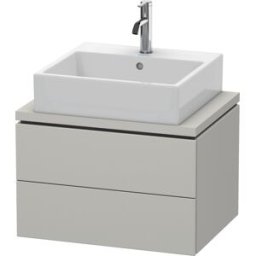L-Cube Duravit vasque LC580500707 62 x 47,7 cm, gris béton mat, pour console, 2 tiroirs
