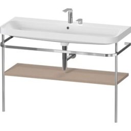 Combinaison lavabo pour meuble Duravit Happy D.2 Plus HP4839E75750000 117,5x49cm, avec console en métal, 2 trous pour robinetterie, lin