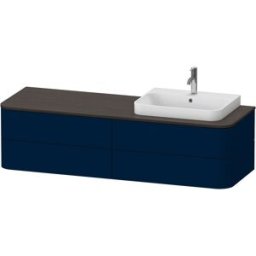 Duravit Happy D.2 Plus meuble sous-vasque HP4963R9898 160x55cm, pour console, 4 tiroirs, pour lavabo meuble, droite, bleu nuit satiné mat