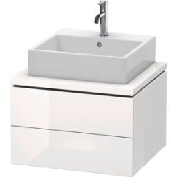 L-Cube Duravit vasque LC581502222 62 x 54,7 cm, blanc brillant, pour console, 2 tiroirs