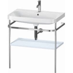 Combinaison lavabo pour meuble Duravit Happy D.2 Plus HP4837O9797 77,5 x 49 cm, 1 trou pour robinetterie, finition bleu clair satiné, avec console en métal