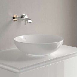 Villeroy und Boch Vasque à poser Villeroy et Boch Loop & Friends 4A4601R1 Ø42 cm, sans plage de robinetterie, sans trop-plein, Blanc Alpin CeramicPlus