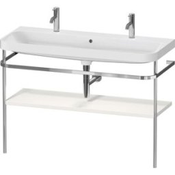 Combinaison lavabo pour meuble Duravit Happy D.2 Plus HP4849O39390000 117,5x49cm, 1 trou pour robinetterie, avec console en métal, nordic blanc