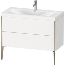 Duravit XViu Table de toilette XV4711OB118C 100x48cm, 2 2000 - out, match3 trou de coulée, champagne mat, Cadres C, blanc mat