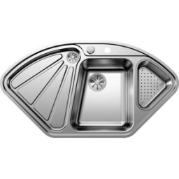 Blancodelta -si évier 523667 105,6 x 57,5 cm, Inox soie, avec télécommande de vidange / bol