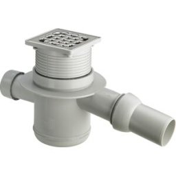 Viega salle de bain Advantix 556907 DN 50, plastique gris, siphon horizontal, sans bride d'étanchéité