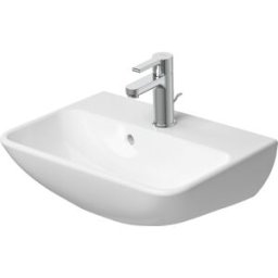 Duravit Me by Starck vasque 07194532001 45 x 32 cm, avec trou pour robinetterie, avec trop-plein, avec plage de robinetterie, blanc mat, WonderGliss