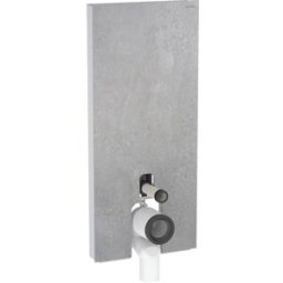 Module de toilettes au sol Geberit Monolith 131233JV5 hauteur 114cm, façade aspect béton, côté aluminium