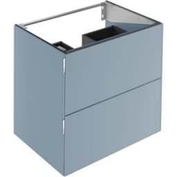 Meuble sous-vasque Keuco Edition 11 Art 32512860801 80x70x49cm, 2 tiroirs frontaux, éclairage intérieur, verre satiné, bleu satiné