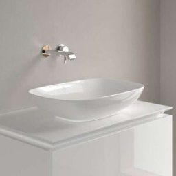 Villeroy und Boch Vasque à poser Villeroy et Boch Loop & Friends 4A4900R1 56x38cm, sans plage de robinetterie, avec trop-plein, Blanc Alpin CeramicPlus