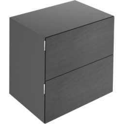 Buffet Keuco Edition 11 Art 32542820801 80x70x49cm, 2 tiroirs frontaux, éclairage intérieur, finition satinée, céramique, fumée, basalte