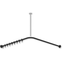 Hewi System 900 rideaux match0 900.34.10460DC 1487 x 1487 mm, 28 anneaux de rideau, Inox thermolaqué noir mat profond