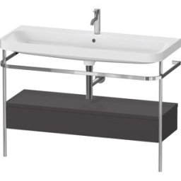 Combinaison lavabo pour meuble Duravit Happy D.2 Plus HP4844O80800000 117,5x49cm, avec console en métal, 1 trou pour robinet, graphite super mat