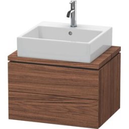 L-Cube Duravit vasque LC580502121 62 x 47,7 cm, noyer foncé, pour console, 2 tiroirs