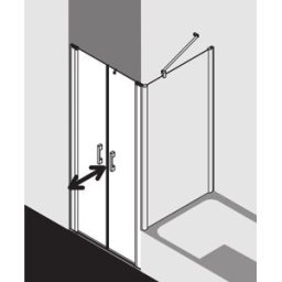 Kermi Pega porte battante PEPTD11020VAK 110x200cm, argent brillant, verre de sécurité trempé, sur receveur de douche
